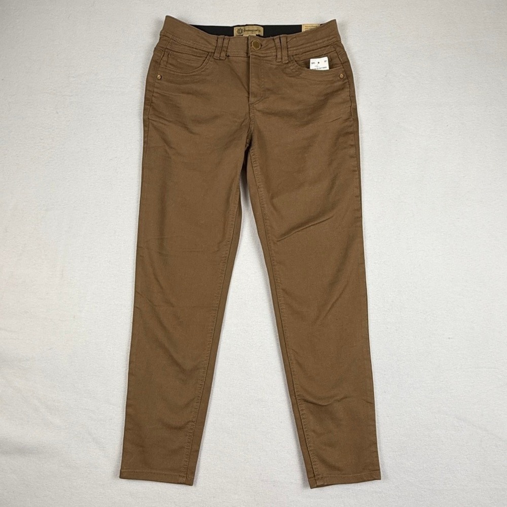 NEW Democracy Ab Solution Skinny Pants Womens 6 Brown Twee Cabin Earthy Minimal
